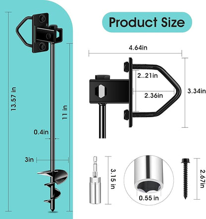 Ground Anchors Screw in Payivsve, Multi-Purpose Trampoline Stakes Heavy Duty, 3" Wider Spiral Mobile Home Anchors Hurricane Earth Anchor for Trampoline, Storage Shed, Swing Sets, Carports(13"-6pcs)
