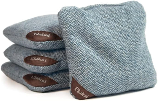 Elakai Cornhole Bags All Weather Single Sided Herringbone Regulation Size and Weight Set of 4 Size