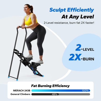 MERACH Stair Stepper with Adjustable Resistance, Foldable Stair Climber