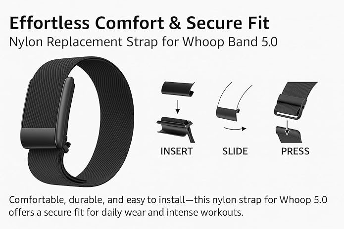 EDUFRO HANDMADE PLUSH GIFTS & HEARTFELT MESSAGES Comfortable Nylon Replacement Strap for Fitness Tracker Sport Watch Band ??Compatible with Whoop Strap 5.0
