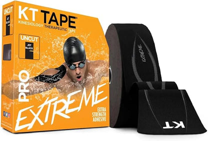 KT Tape PRO Extreme, Synthetic Jumbo Kinesiology Athletic Tape, 125 Foot Uncut Roll, Black