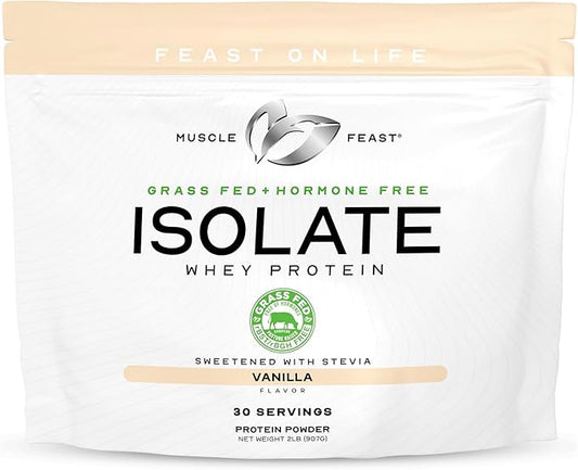 Muscle Feast Grass-Fed Whey Protein Isolate, All Natural Hormone Free Pasture Raised, Whey Isolate