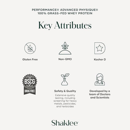 Shaklee - Performance® Advanced Physique® 100% Grass-Fed Whey Protein: Fast-Absorbing Formula - 20g Protein 110 Calories - Vanilla - 20 Servings