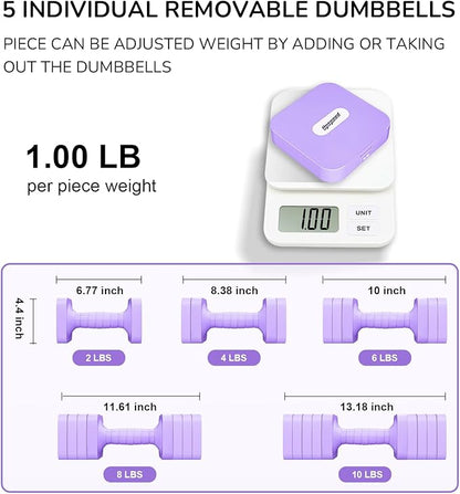 Adjustable Dumbbell Set for Women Men 16LB 20LB Hand Weights Dumbbells Sets Woman Exercise Fitness dumbbell Adjust dumbbells set of 2 for Home Gym Workout Strength Training Equipments