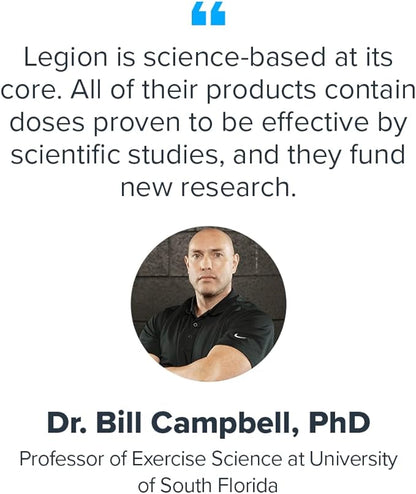 LEGION Whey Protein Powder - Naturally Flavored Whey Protein Concentrate with BCAAs - Supports Muscle Growth & Recovery, Gluten Free, No Added Sugar Protein Powder - Vanilla Flavor (30 Servings)