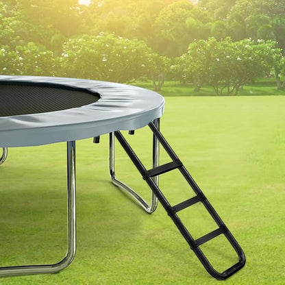 Eurmax USA Universal Easy-to-Assemble 3 Steps Trampoline Ladder with Horizontal and Wide Steps, UV Treated Steel, 220 lbs Capacity Trampoline Accessories for Children Kids