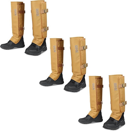 QOGIR Snake Gaiters 3 Pack: Durable Snake Guards for Hunting, Snake Gaiter Leggings for Men & Women, Snake Bite Protection for Lower Legs, Snake Proof Gaiters
