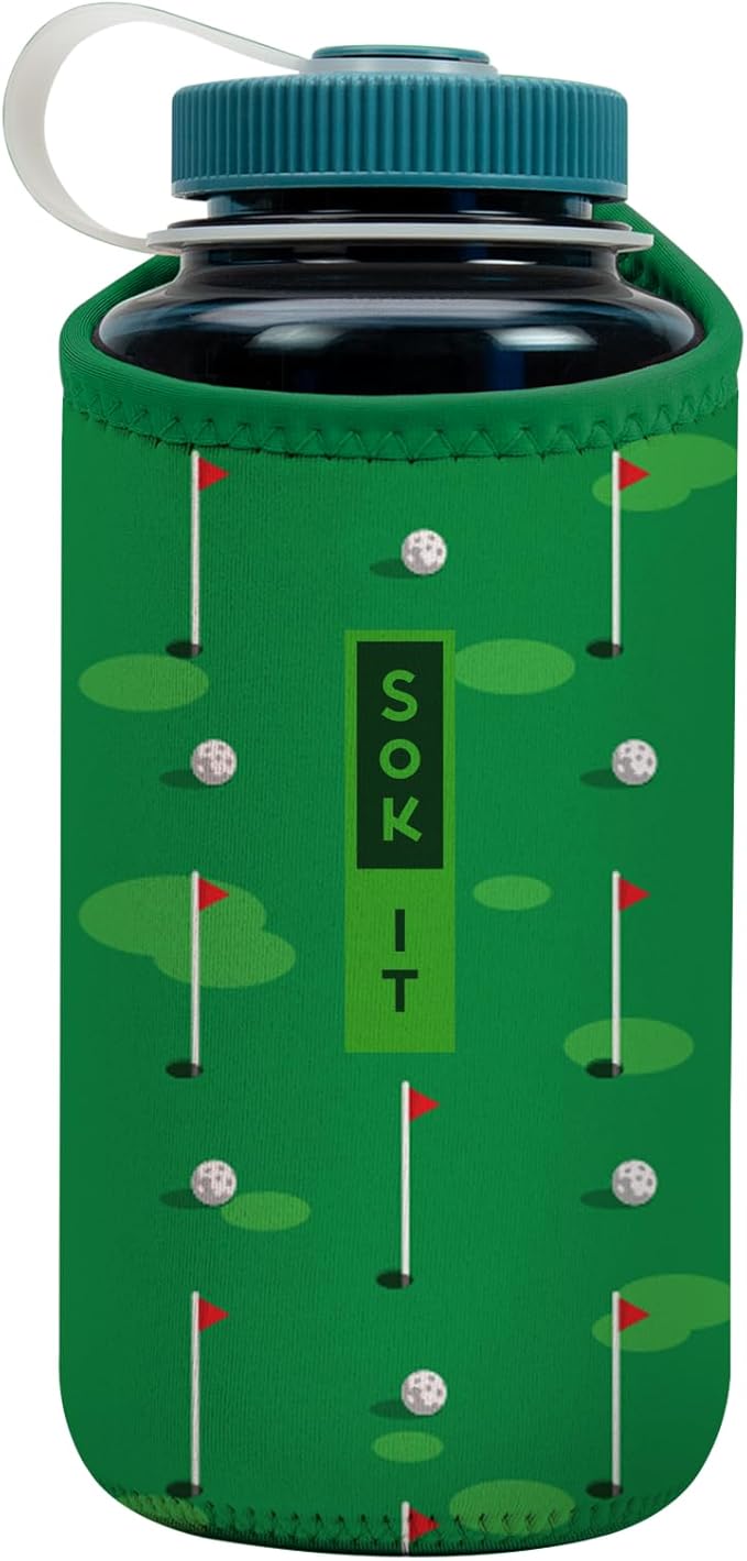 Sok It BotlSok Water Bottle Sleeve Insulated Neoprene Cover (Golf, Fits 32oz Nalgene)