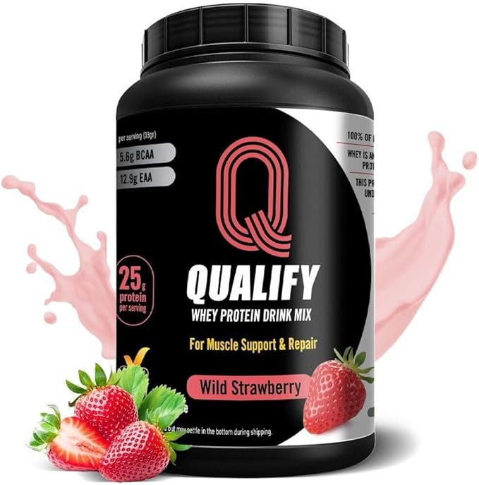 Strawberry Whey Protein Powder. Post Workout Recovery Drink, Gluten & Sugar Free, Highly Kosher, 25g Protein. Essential Amino Acids - 5.5g BCAA, 2.7g Leucine, 1.4g Isoleucine, 1.4g Valine 26.4 Ounce