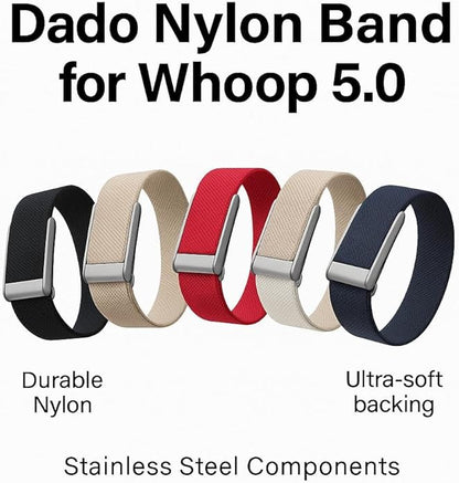 Ultra-soft Nylon Sport Band Compatible with WHOOP 5.0, One, Peak, and Life | Breathable, Durable & Secure Fit Strap | NOT for Gen 4