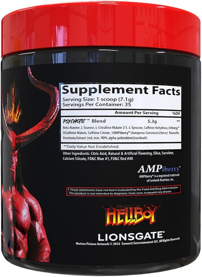 Insane Labz Hellboy Edition, High Stimulant Pre Workout Powder and NO Booster with Beta Alanine, L Citrulline, and Caffeine, Boosts Focus, Energy, Endurance, Nitric Oxide Levels, 35 Srvgs, Grape