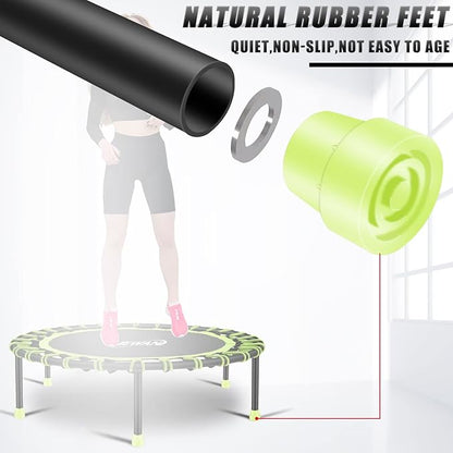 Newan 40"-48" Silent Mini Trampoline Fitness Trampoline Bungee Rebounder Jumping Cardio Trainer Workout for Adults-Max Limit 330lbs