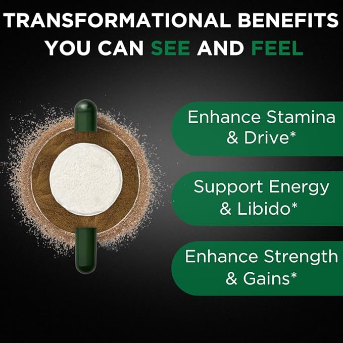 TESTPLUS+ 8-in-1 Testosterone Supplement for Men, 10X Strength Testosterone Booster, Libido Booster & Muscle Builder for Men, Tongkat Ali, Fadogia Agrestis, Turkestanica, Ashwagandha, Tribulus