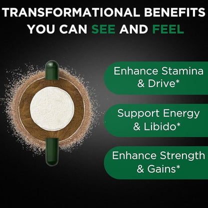 TESTPLUS+ 8-in-1 Testosterone Supplement for Men, 10X Strength Testosterone Booster, Libido Booster & Muscle Builder for Men, Tongkat Ali, Fadogia Agrestis, Turkestanica, Ashwagandha, Tribulus