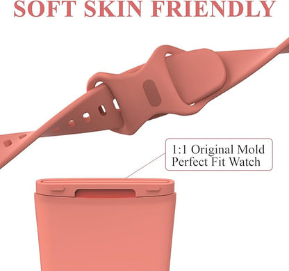 Compatible with Fitbit Versa 4 / Fitbit Versa 3 / Fitbit Sense/Sense 2 Bands, Soft Silicone Replacement band for Women Men 2 Pack