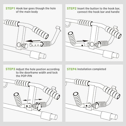 2025 Upgrade Multi-Grip Pull Up Bar with Smart Larger Hooks Technology - USA Original Patent, Designed, Shipped, Warranty
