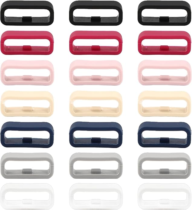 21 Pieces of Magic Band Clips, Magic Band Plus, Silicone Fastener Rings Loop Secure Holder Protectors Suitable for Smart Sports Watches(7 Colors)