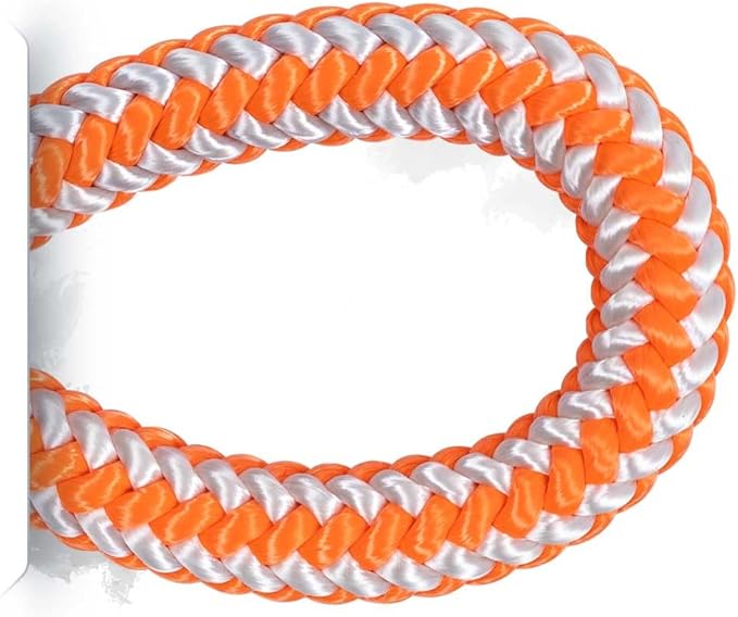 Pelican Rope 16-Strand Arborist Rope, 1/2 in (12.7 mm), 5400 lbs MBS, Static Climbing Rope, Rescue Operations, High Visibility, 150 ft, Tight Spliced Eye, Orange/White