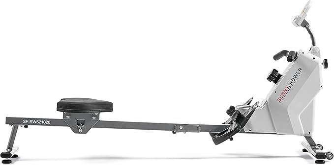 Sunny Health & Fitness Magnetic Rowing Machine for Home Exercise, Quiet & Smooth Rower with Compact Storage and Optional Free SunnyFit App Connectivity