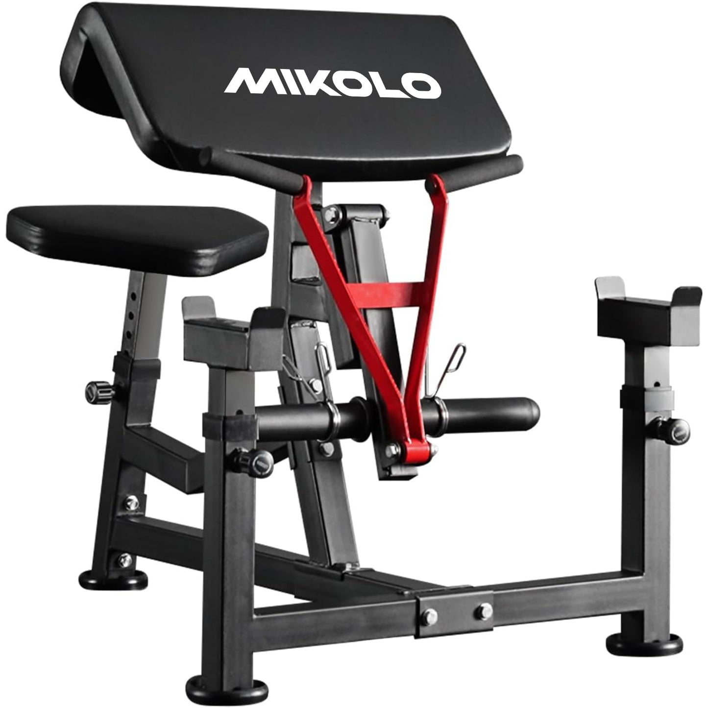 Mikolo Preacher Curl Bench, Plate Loaded Bicep Curl Machine, Bicep Workout Equipment，2 in 1 Arm