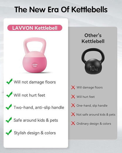 Soft Kettlebell - Cushioned Impact-Resistant Base and Anti-Slip, Kettle bell Anti-Slip Grip Weight for Home Workouts, Safe Strength Training Kettlebells Sets for Women & Men, With Non-slip Gloves