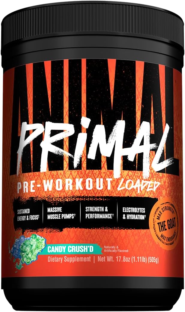 Animal Primal Muscle Hydration + Preworkout Powder ??Contains Beta Alanine, 3DPump, Caffeine & Electrolytes ??Improves Energy, Focus, Endurance & Absorption ??New Candy Crush?™d Flavor, 17.8 oz