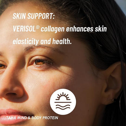 Taha Health & Nutrition Mind + Body Protein Blend ??German Chocolate | 25g Protein from Whey & Collagen + 400mg Milk Phospholipids | Grass-Fed, Free-Range New Zealand Dairy | 2LB