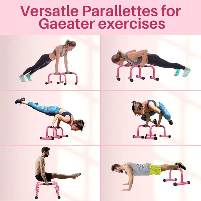 AmazeFan Parallettes Bars, High Steel Push Up Bar Strength Training For Handstands, Calisthenics Bars & Dip Bars, Calisthenic, Push Up Stands Handle for Floor Workouts Calisthenics Equipment ﻿