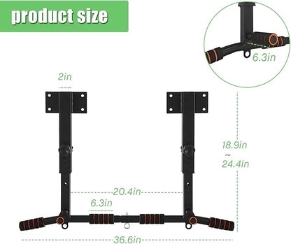 PLKO Wall Mount Pull Up Bar Wall Mounted Body Press Pull Up Bar Gym Chin-Up for Upper Body Workout