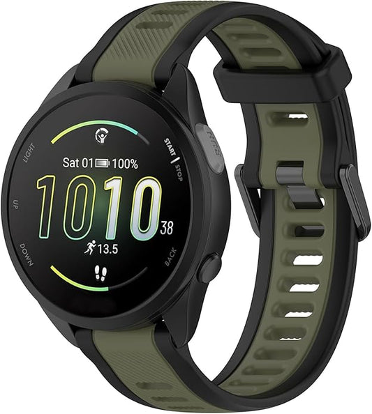 Compatible with Garmin Forerunner 165 Watch Band, 20mm Width Silicone Replacement Bands for Garmin Vivoactive 3 / Vivoactive 5 / Forerunner 55, 245, 645 Music Smartwatch