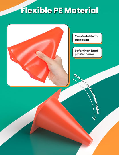 GHB Soccer Cones 7" 9" of 12 24 Pack Disc Soccer Sport Cones