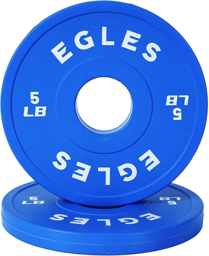 Egles Change Plates Set 1.25LB, 2.5LB, 5LB - Rubber-Coated Weight Plates in Pairs, Olympic Bumper Plates, Color-Coded, IWF Standard, Fit 2-Inch Barbells Strength Training Weight Plates Gym & Fitness