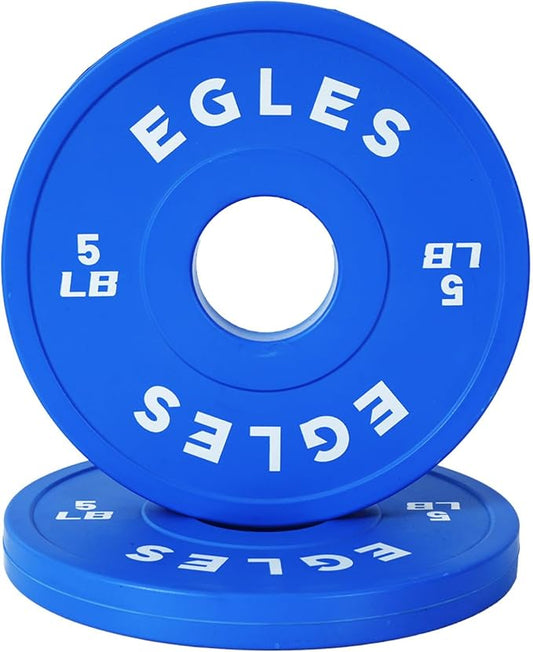 Egles Change Plates Set 1.25LB, 2.5LB, 5LB - Rubber-Coated Weight Plates in Pairs, Olympic Bumper Plates, Color-Coded, IWF Standard, Fit 2-Inch Barbells Strength Training Weight Plates Gym & Fitness