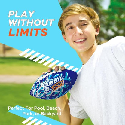 Sunlite Sports Waterproof Football for Lawn Backyard Pool Beach Lake Park Water Toy, Outdoor Play, for Kids Children Teens Adults, Family Fun