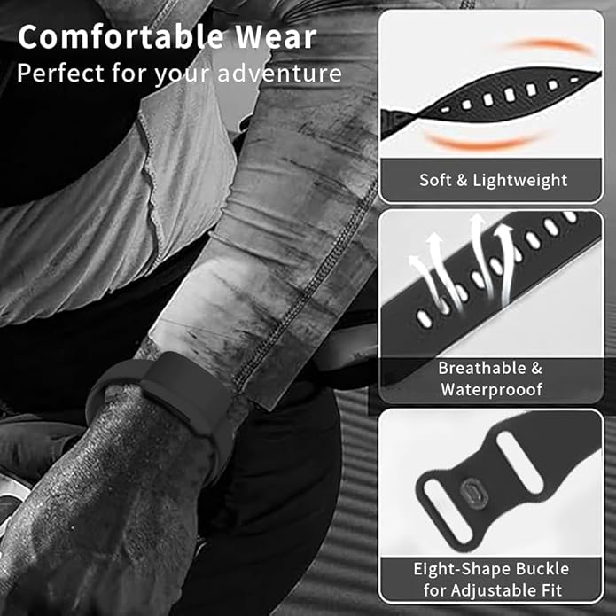 Silicone Watch Bands for WHOOP Watch 4.0, Sports Wristband Straps Compatible with the Whoop 3.0 - Easy to Use and Adjustable, Waterproof and Sweatproof