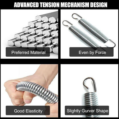 50 Pack Trampoline Springs 5.5” Heavy Duty Galvanized Steel Replacement Trampoline Parts Springs with T Hook,Trampoline Accessories