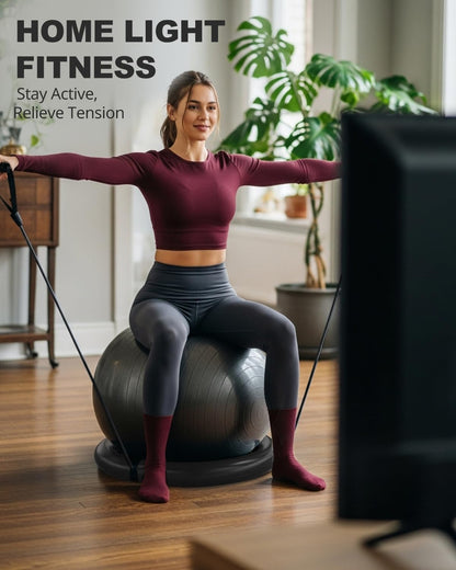 Trideer Exercise Ball Chair with Bands, Stability Ball for Office & Fitness