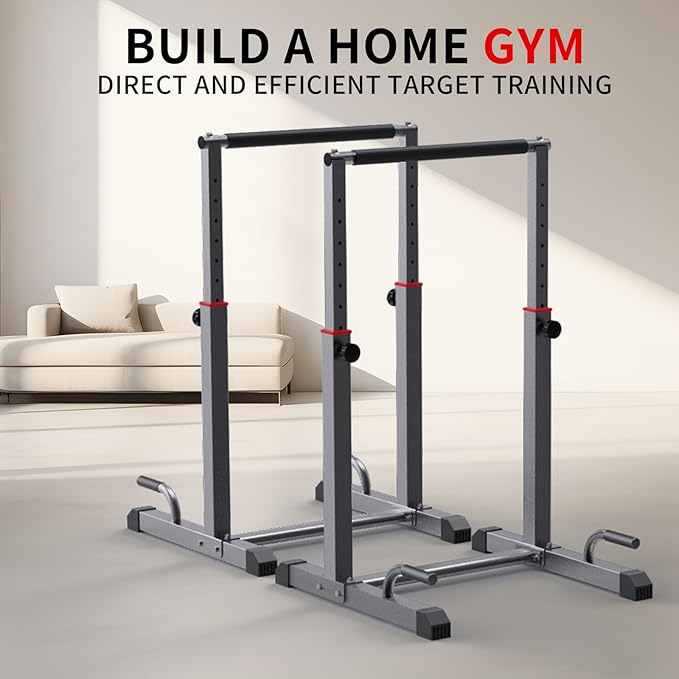 K KiNGKANG Dip Bar Station Set, 9 Level Adjustable, 1200lbs Heave Duty Dip Station for Full Body Workout Fitness,Functional Parallettes Bars