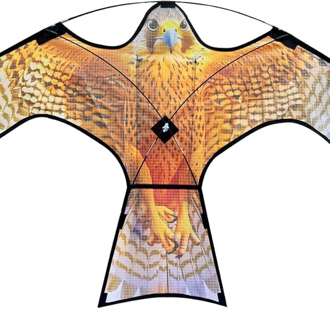 HENGDA KITE Bird Hawk Flying Kite Without Pole for Crops Farm Protector Bird Scarer Flying Kite Without Pole Yellow