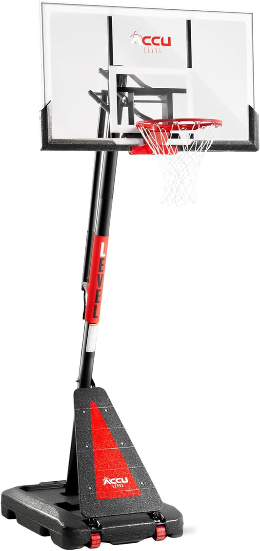 Crank Lift Basketball Hoop Outdoor 7.5-10ft Adjustable Portable Basketball Goal for Youth and