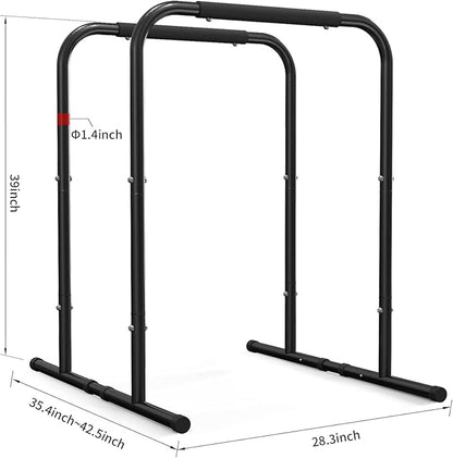 leikefitness Pull Up Dip Station Strength Training Dip Stands Station Tricep Dips Push-Ups For Home Gym