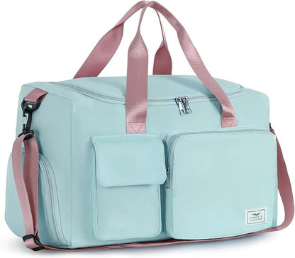 FIORETTO Women's Gym Duffle Bag with Shoes Compartment, 37L Capacity, Ideal for Travel, Gym, Sports, Duffel, Weekender