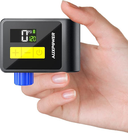 Auxpower BL03 Bicycle Pump with Pressure Gauge, 120PSI Electric Bike Pump with Presta and Schrader Valve, Auto Stop, Outdoor Camping Cycling Pump for Road, Mountain, E-Bike and Sports Balls