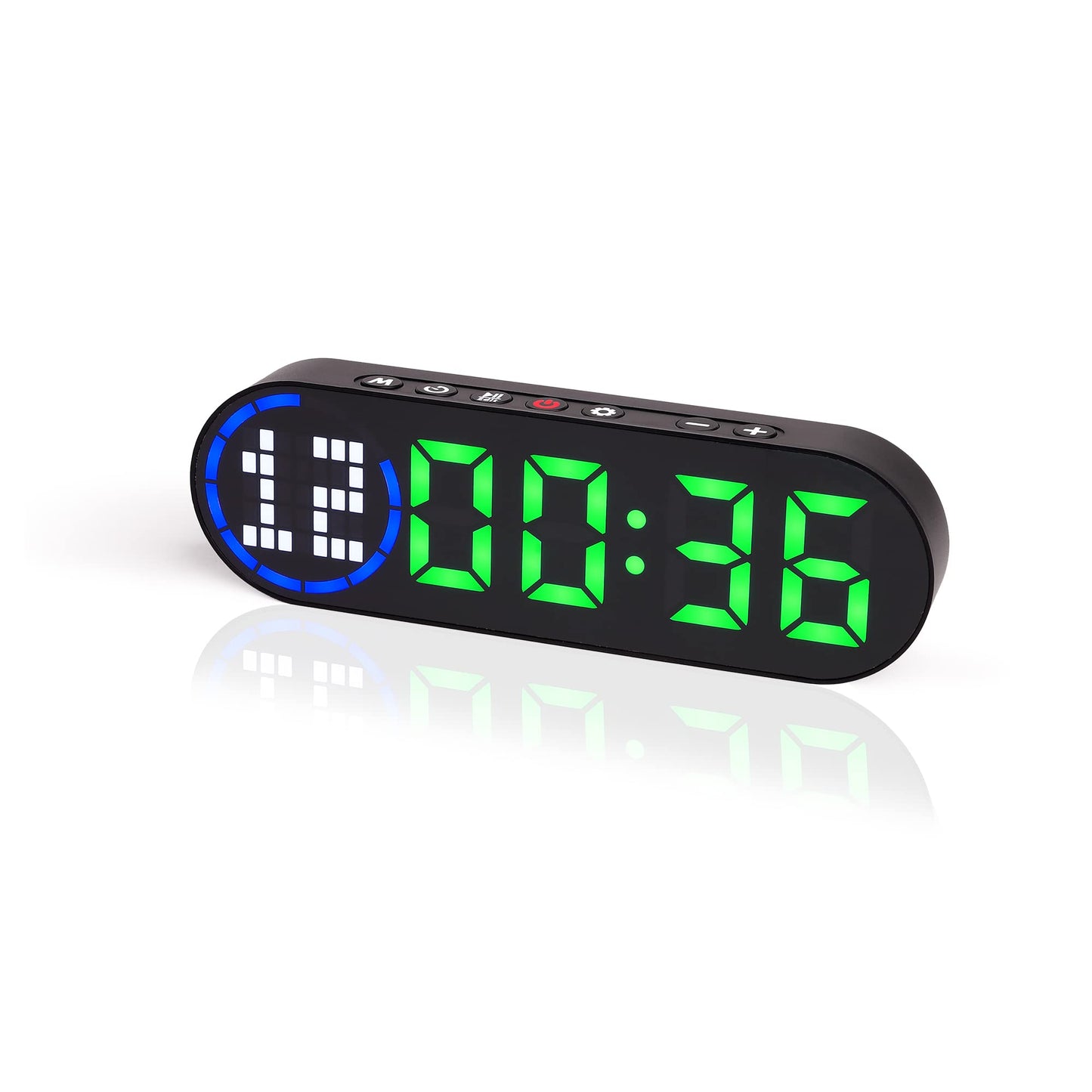 Portable Gym Timer Battery Powered, Magnetic Interval Workout Clock Time with Time Progress Bar