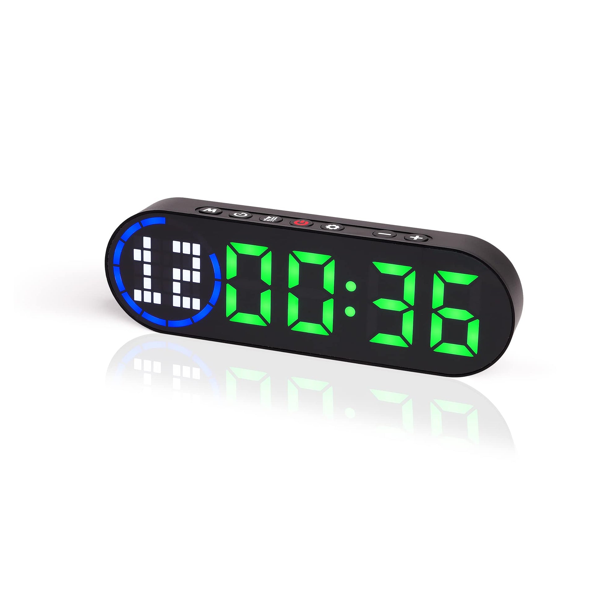Portable Gym Timer Battery Powered, Magnetic Interval Workout Clock Time with Time Progress Bar