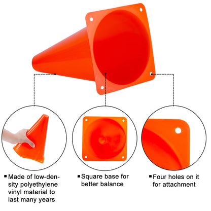 7 Inch Soccer Cones, 24 Pack Cones Sports Training Agility Field Marker Plastic Cones for Skating