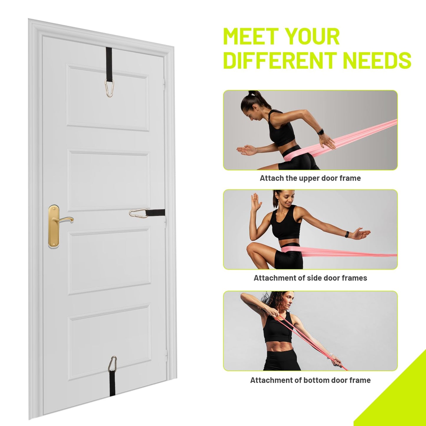 Slim Panda Door Anchor for Resistance Bands Foam Wheel 9in
