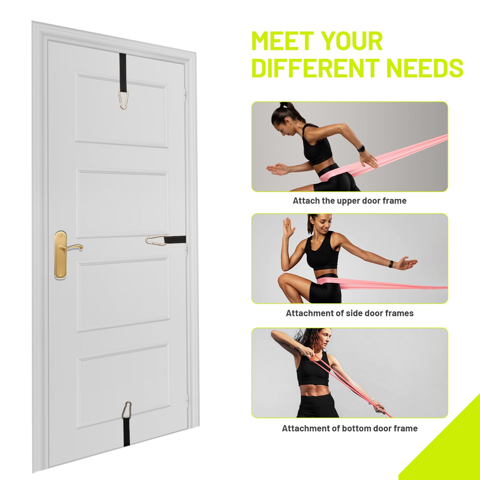 Slim Panda Door Anchor for Resistance Bands Foam Wheel 9in