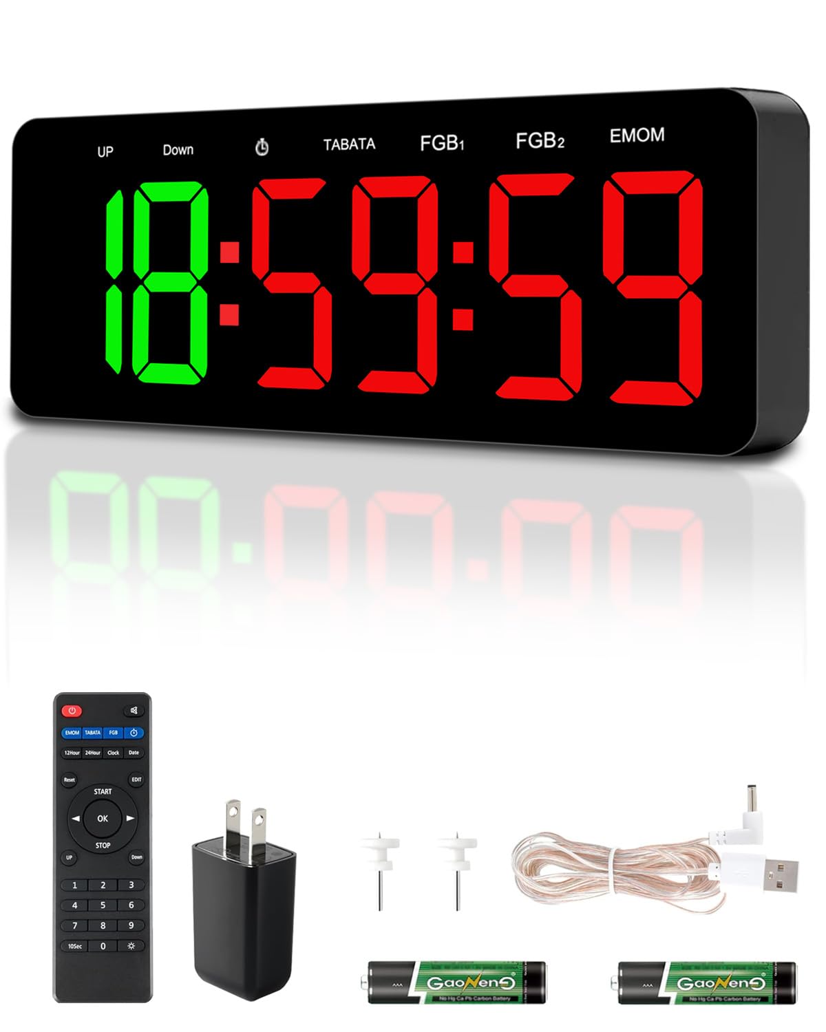 QINYUNE Gym Clock Timer for Tabata/FGB/EMOM Interval Workout