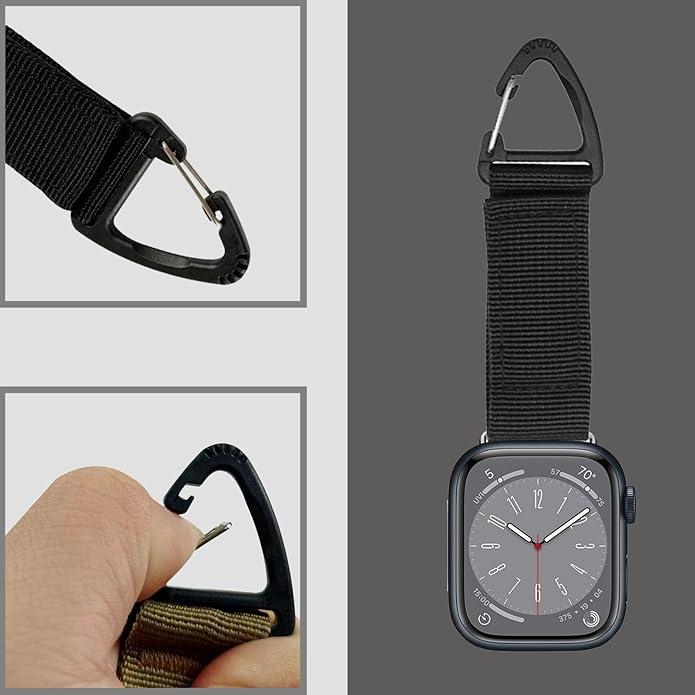 Tactical Duty Belt Keychain Compatible with Apple Watch 38mm 40mm 41mm 42mm 44mm 45mm 46mm 49mm, Watch Fob Military Braided Strap for iWatch Series 10 9 8 7 6 5 4 3 2 1, Ultra 2/Ultra/SE